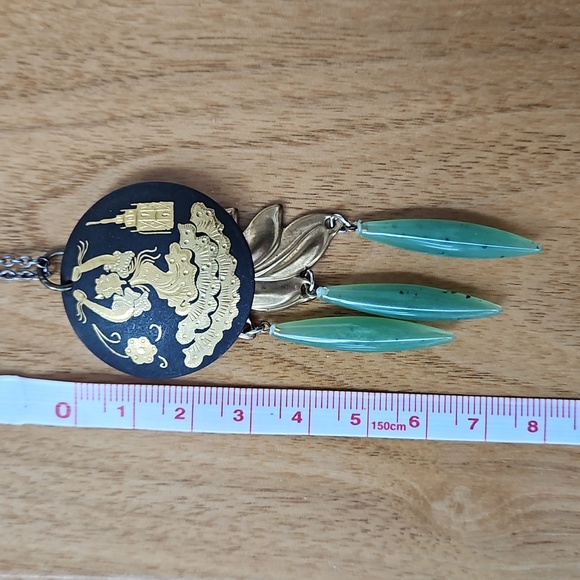 Jade-Like Teardrop Earrings + Necklace SET - Picture 5 of 5